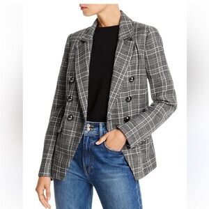 Lini Evelyn Cut Plaid Double-Breasted Blazer Medium